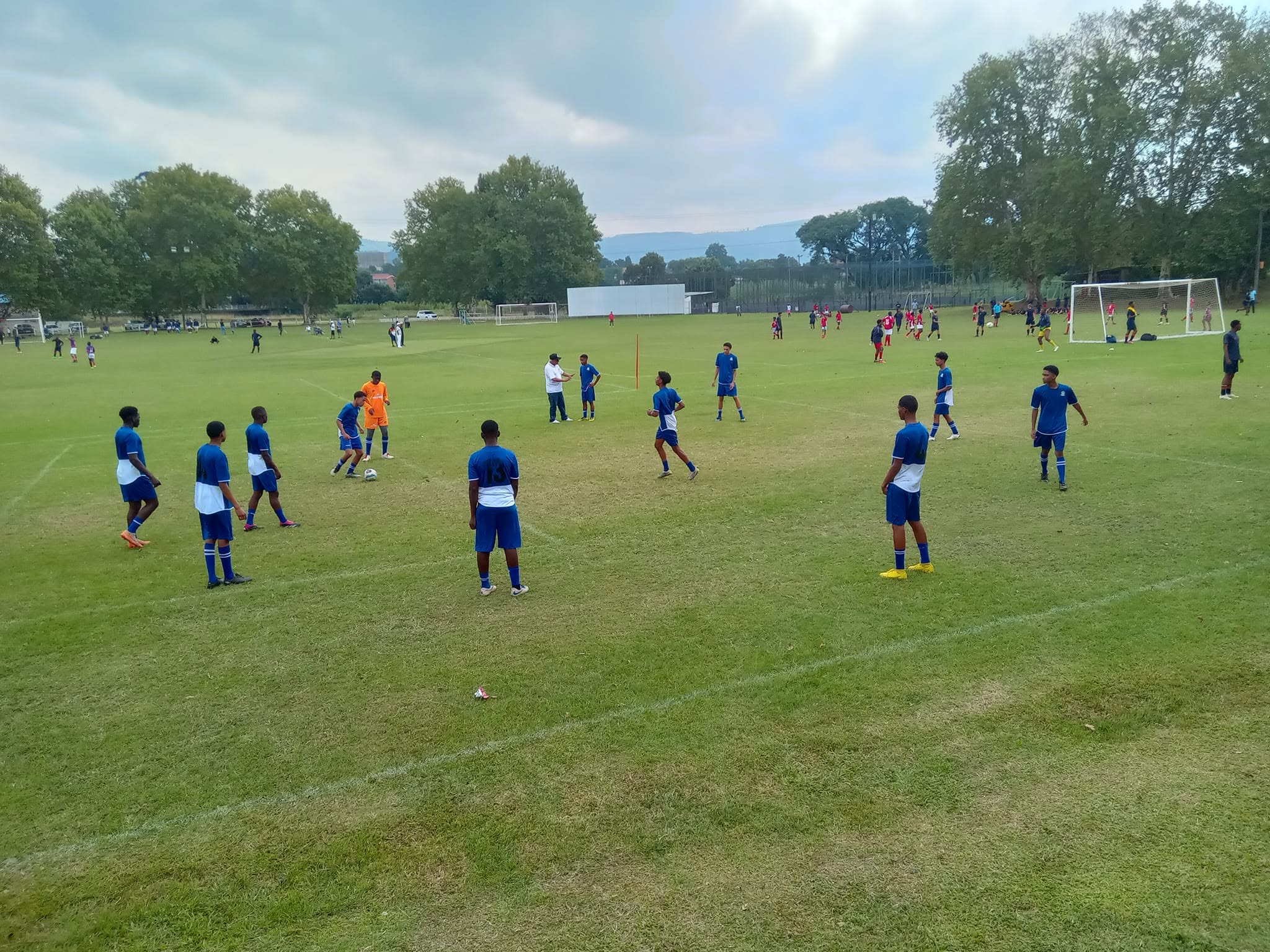 Savages junior squad team photo in blue kit